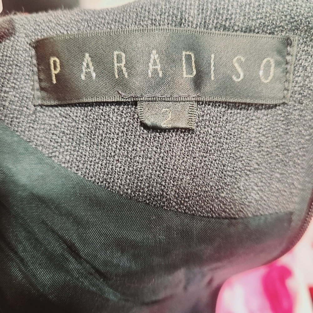 Paradiso Black Skater Style Dress Navy Blue X-Stitch With Lace peek-a-boo Sz: 2 - Picture 15 of 15